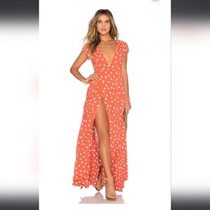 Revolve Tularosa Polka Dot ankle length dress